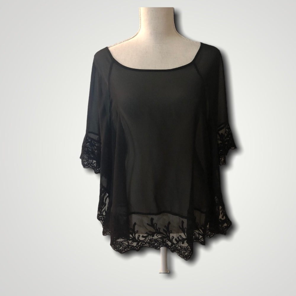 Express sheer kimono slip on cover up top blouse